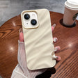 For iPhone 14 /13 Solid Color Wave Texture TPU Phone Case(Beige) - iPhone 14 Cases by PMC TechLife | Online Shopping South Africa | PMC TechLife