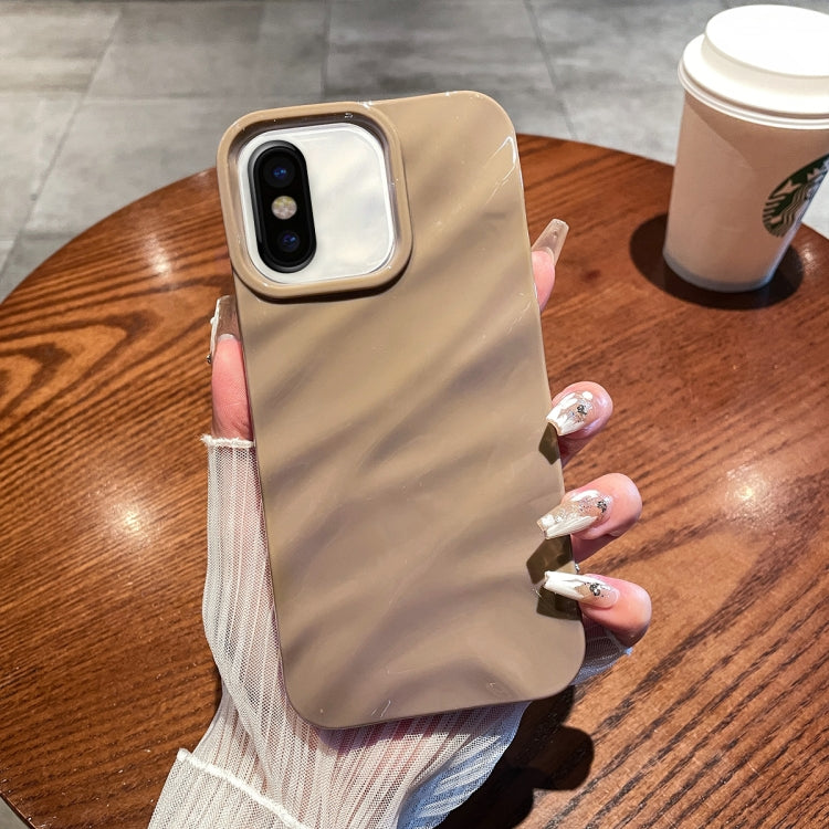 For iPhone X / XS Solid Color Wave Texture TPU Phone Case(Brown) - More iPhone Cases by PMC TechLife | Online Shopping South Africa | PMC TechLife