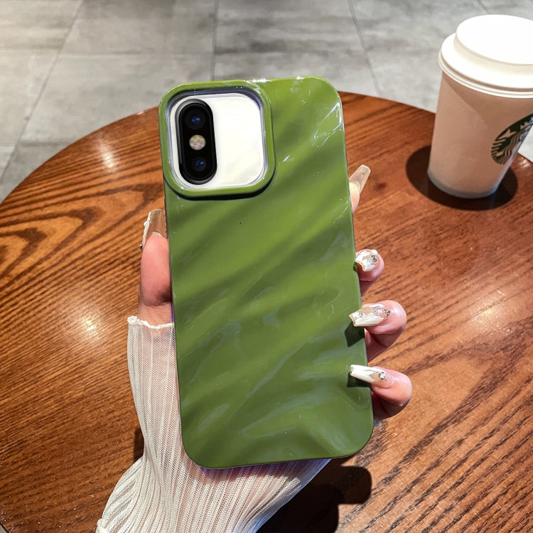 For iPhone X / XS Solid Color Wave Texture TPU Phone Case(Green) - More iPhone Cases by PMC TechLife | Online Shopping South Africa | PMC TechLife