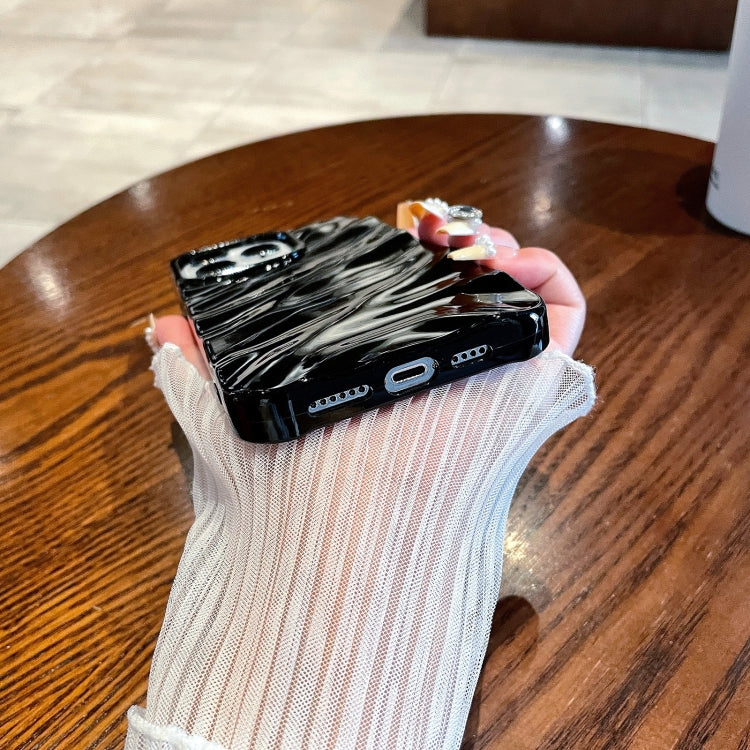 For iPhone 14 Pro Solid Color Wave Texture TPU Phone Case(Wine Red)
