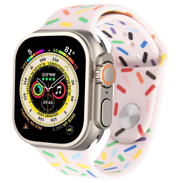 Rainbow Raindrops Silicone Watch Band For Apple Watch Ultra 49mm(Pink) - Watch Bands by PMC TechLife | Online Shopping South Africa | PMC TechLife