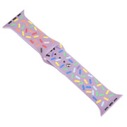 Rainbow Raindrops Silicone Watch Band For Apple Watch 7 41mm(Light Purple)