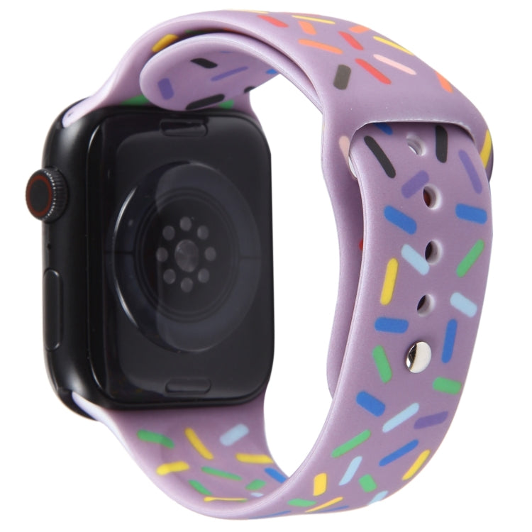 Rainbow Raindrops Silicone Watch Band For Apple Watch 7 41mm(Light Purple)