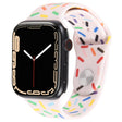 Rainbow Raindrops Silicone Watch Band For Apple Watch 7 45mm(Pink) - Watch Bands by PMC TechLife | Online Shopping South Africa | PMC TechLife