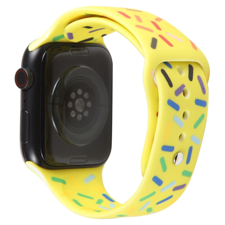 Rainbow Raindrops Silicone Watch Band For Apple Watch 7 45mm(Yellow) - Watch Bands by PMC TechLife | Online Shopping South Africa | PMC TechLife