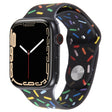 Rainbow Raindrops Silicone Watch Band For Apple Watch 4 40mm(Black) - Watch Bands by PMC TechLife | Online Shopping South Africa | PMC TechLife