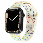 Rainbow Raindrops Silicone Watch Band For Apple Watch 4 40mm(Beige)