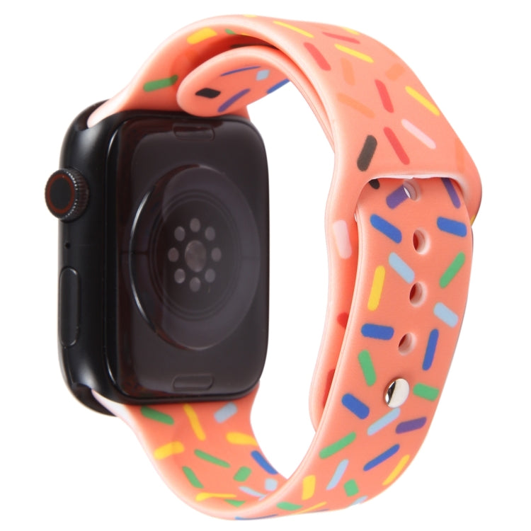 Rainbow Raindrops Silicone Watch Band For Apple Watch 4 44mm(Orange)