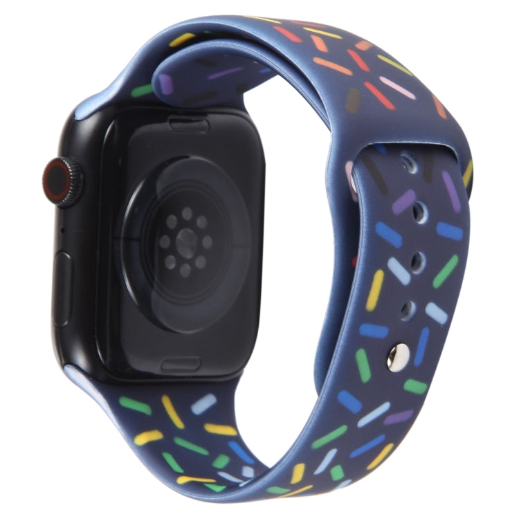 Rainbow Raindrops Silicone Watch Band For Apple Watch 3 38mm(Midnight) - Watch Bands by PMC TechLife | Online Shopping South Africa | PMC TechLife