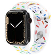 Rainbow Raindrops Silicone Watch Band For Apple Watch 2 38mm(White) - Watch Bands by PMC TechLife | Online Shopping South Africa | PMC TechLife