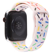 Rainbow Raindrops Silicone Watch Band For Apple Watch 2 38mm(Pink)