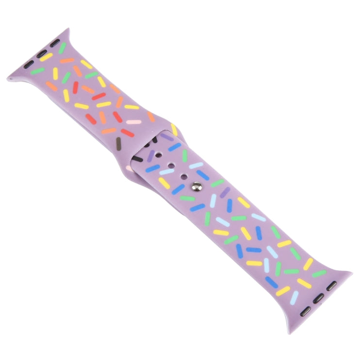 Rainbow Raindrops Silicone Watch Band For Apple Watch 2 38mm(Light Purple) - Watch Bands by PMC TechLife | Online Shopping South Africa | PMC TechLife