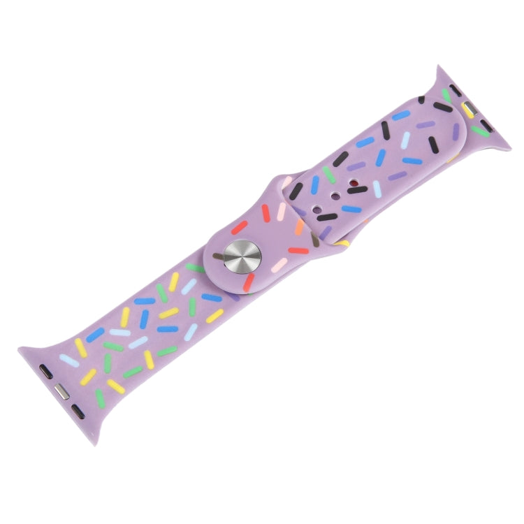 Rainbow Raindrops Silicone Watch Band For Apple Watch 2 38mm(Light Purple)