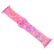Rainbow Raindrops Silicone Watch Band For Apple Watch 2 38mm(Rose Red)