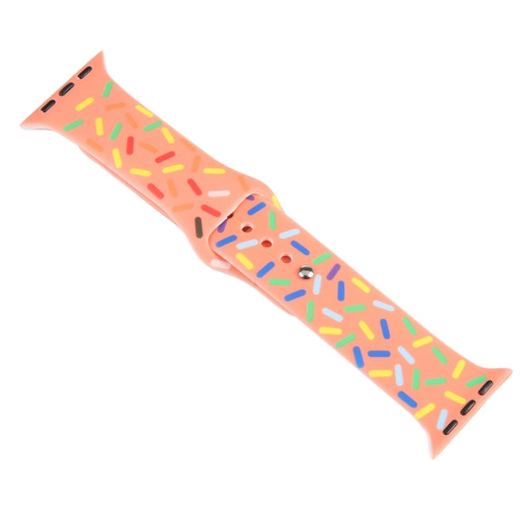 Rainbow Raindrops Silicone Watch Band For Apple Watch 2 38mm(Orange)