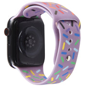 Rainbow Raindrops Silicone Watch Band For Apple Watch 38mm(Light Purple)