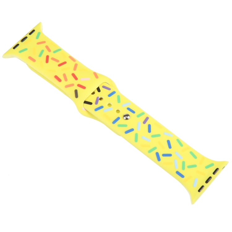 Rainbow Raindrops Silicone Watch Band For Apple Watch 38mm(Yellow)