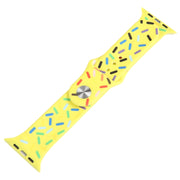 Rainbow Raindrops Silicone Watch Band For Apple Watch 38mm(Yellow)