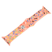 Rainbow Raindrops Silicone Watch Band For Apple Watch 38mm(Orange)