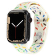 Rainbow Raindrops Silicone Watch Band For Apple Watch 42mm(Beige) - Watch Bands by PMC TechLife | Online Shopping South Africa | PMC TechLife
