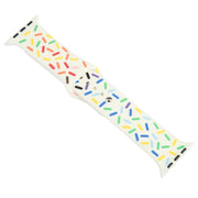 Rainbow Raindrops Silicone Watch Band For Apple Watch 42mm(Beige)