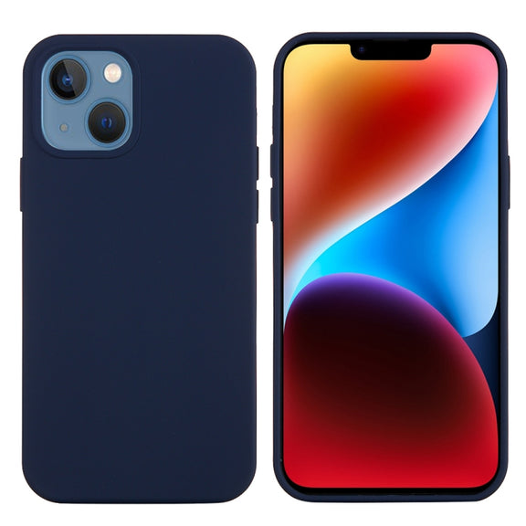 For iPhone 15 Solid Color Silicone Phone Case(Midnight Blue)