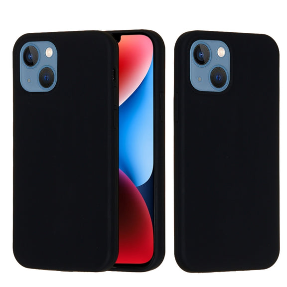 For iPhone 15 Plus Solid Color Silicone Phone Case(Black)