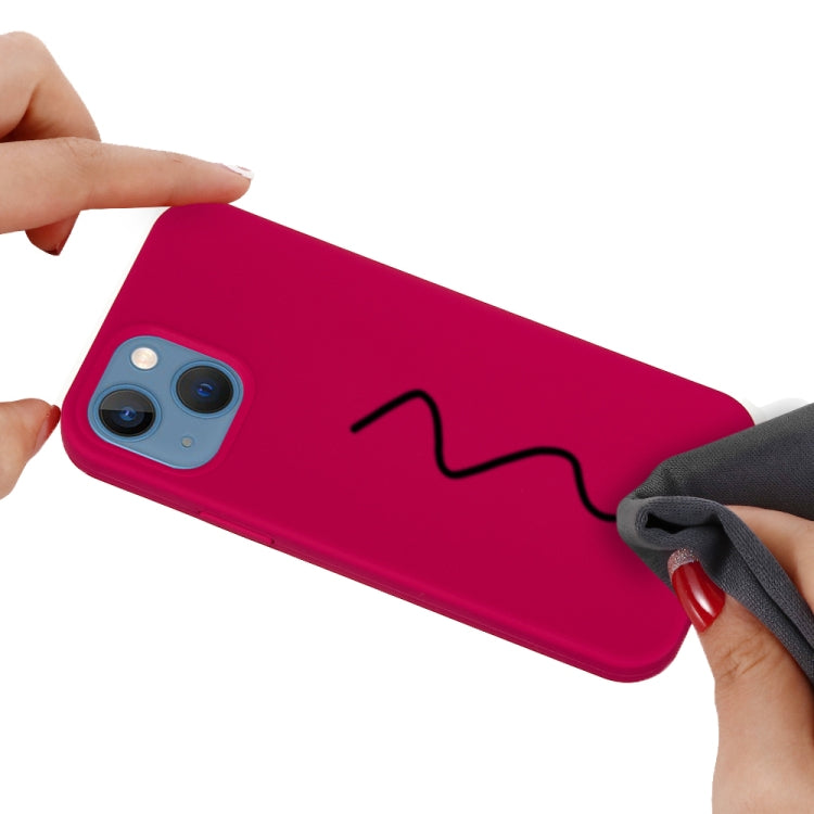 For iPhone 15 Plus Solid Color Silicone Phone Case(Rose Red)