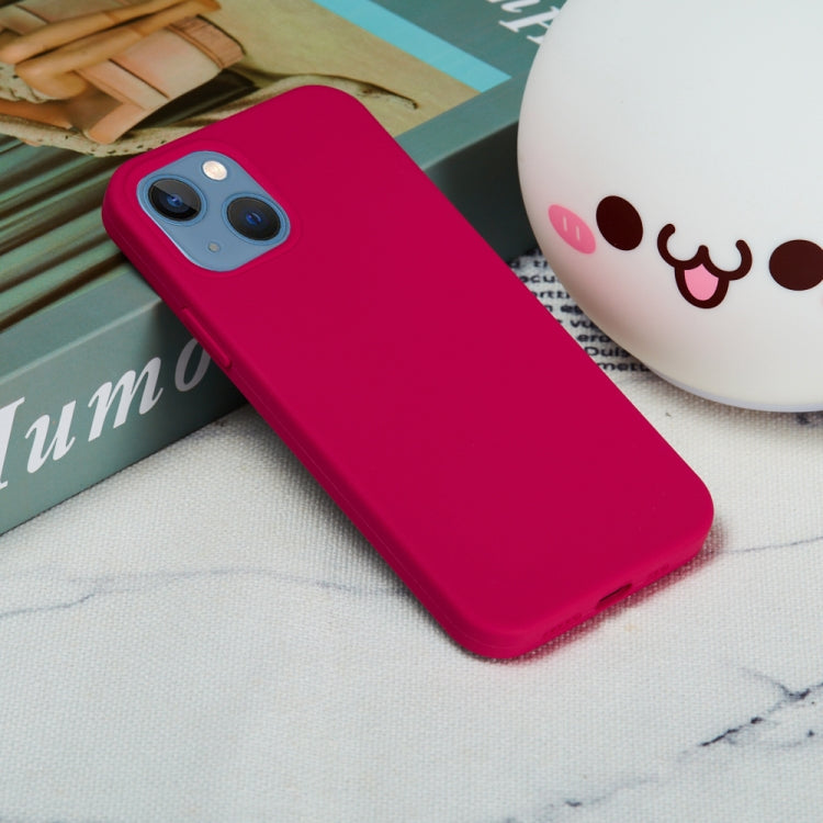 For iPhone 15 Plus Solid Color Silicone Phone Case(Rose Red)