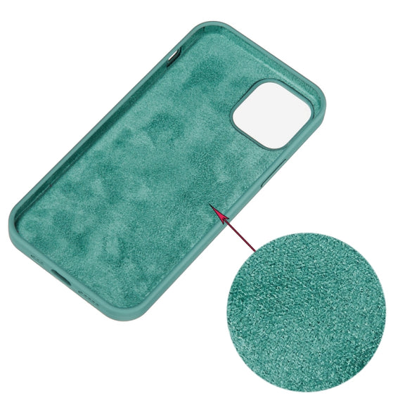 For iPhone 15 Plus Solid Color Silicone Phone Case(Pine Needle Green)