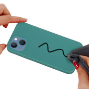 For iPhone 15 Plus Solid Color Silicone Phone Case(Pine Needle Green)