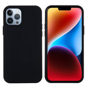For iPhone 15 Pro Solid Color Silicone Phone Case(Black)