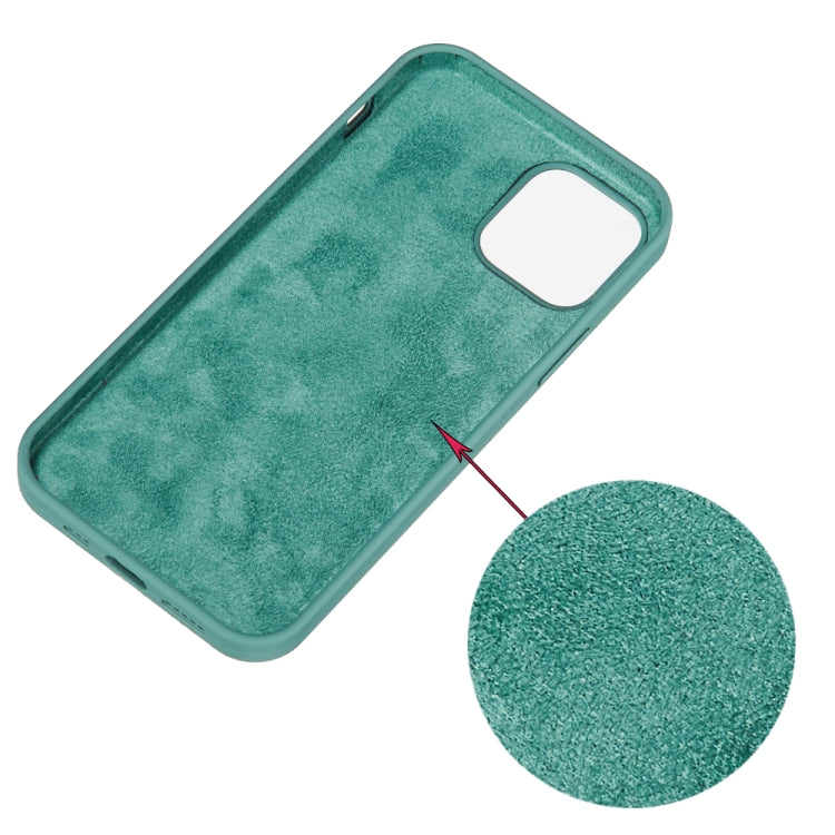For iPhone 15 Pro Solid Color Silicone Phone Case(Pine Needle Green)