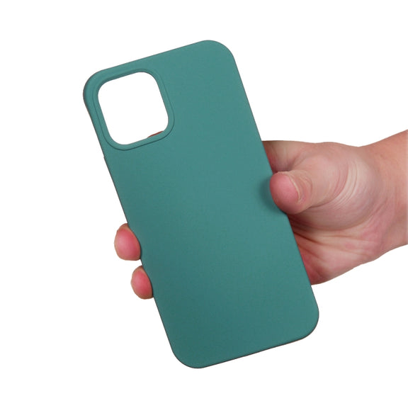 For iPhone 15 Pro Solid Color Silicone Phone Case(Pine Needle Green)