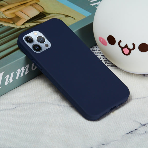 For iPhone 15 Pro Solid Color Silicone Phone Case(Midnight Blue)