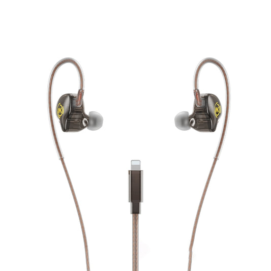 WK YC08 8 Pin Transparent Music Call Wired Earphone, Length: 1.2m(Black) - In Ear Wired Earphone by WK | Online Shopping South Africa | PMC Jewellery | Buy Now Pay Later Mobicred