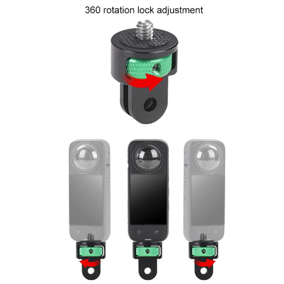 1/4 inch Screw Adjustable Metal Action Camera Adapter(Black)