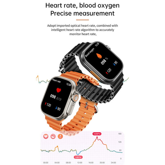 WS-E9 Ultra 2.2 inch IP67 Water-resistant Silicone Band Smart Watch, Support Heart Rate / NFC(Black)
