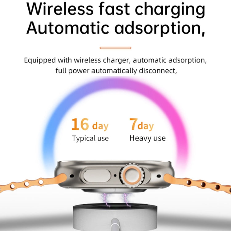 WS-E9 Ultra 2.2 inch IP67 Waterproof Metal Buckle Ocean Silicone Band Smart Watch, Support Heart Rate / NFC(Silver) - Smart Watches by PMC TechLife | Online Shopping South Africa | PMC TechLife