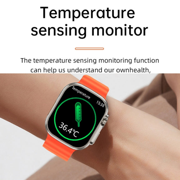 WS-E9 Ultra 2.2 inch IP67 Water-resistant Ocean Silicone Band Smart Watch, Support Heart Rate / NFC(Blue)