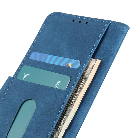 For iPhone 15 Plus KHAZNEH Retro Texture Leather Phone Case(Blue)