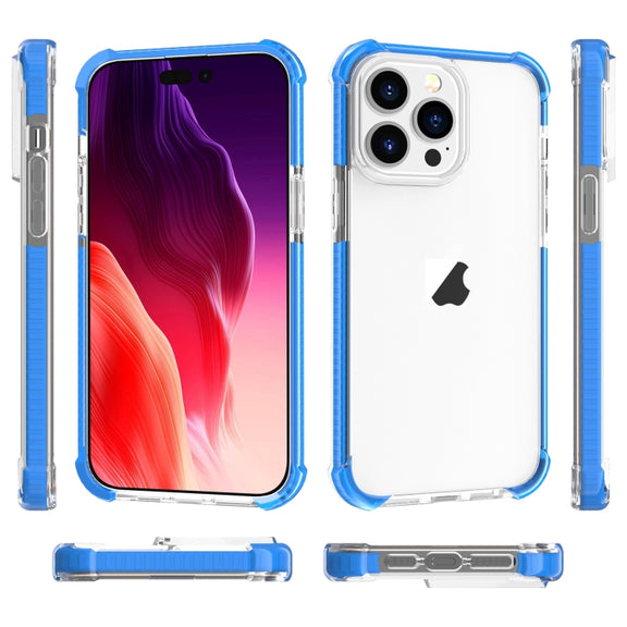 For iPhone 15 Pro Max Four-corner Shockproof TPU + Acrylic Phone Case(Blue)