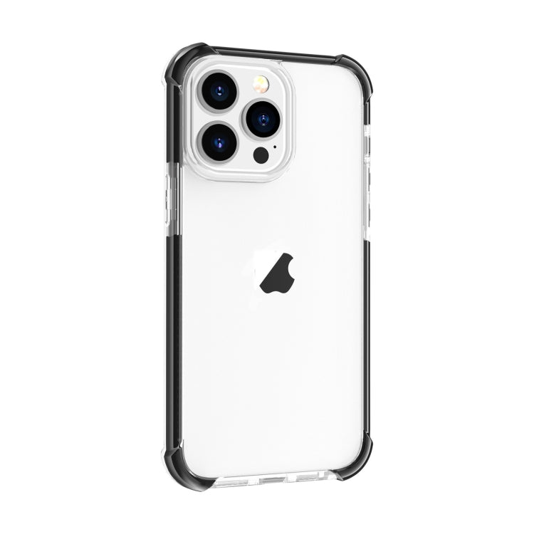 For iPhone 15 Pro Max Four-corner Shockproof TPU + Acrylic Phone Case(Black + Transparent)
