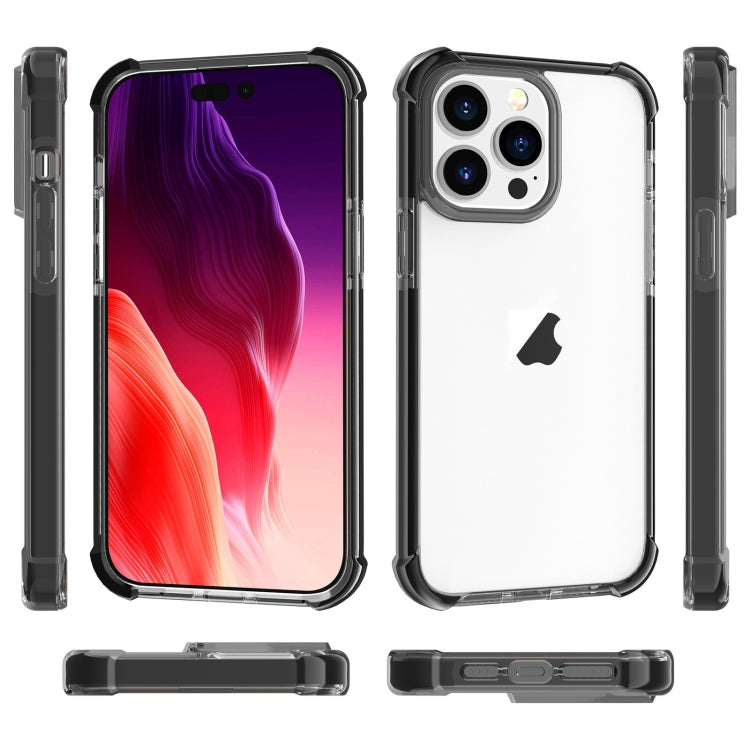 For iPhone 15 Pro Max Four-corner Shockproof TPU + Acrylic Phone Case(Black) - iPhone 15 Pro Max Cases by PMC TechLife | Online Shopping South Africa | PMC TechLife