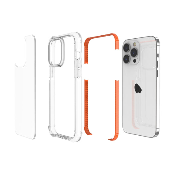 For iPhone 15 Pro Four-corner Shockproof TPU + Acrylic Phone Case(Orange)
