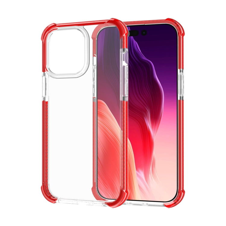 For iPhone 15 Pro Four-corner Shockproof TPU + Acrylic Phone Case(Red) - iPhone 15 Pro Cases by PMC TechLife | Online Shopping South Africa | PMC TechLife