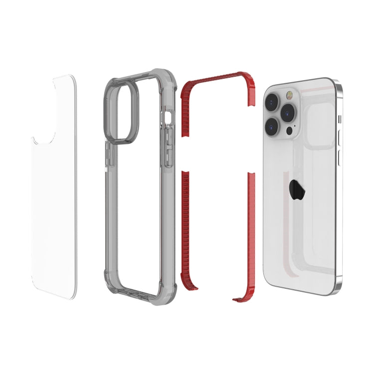 For iPhone 15 Pro Four-corner Shockproof TPU + Acrylic Phone Case(Brown)