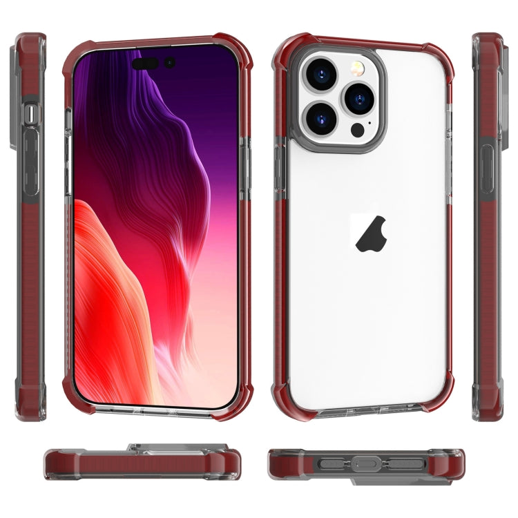 For iPhone 15 Pro Four-corner Shockproof TPU + Acrylic Phone Case(Brown)