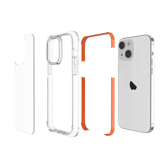 For iPhone 15 Plus Four-corner Shockproof TPU + Acrylic Phone Case(Orange)