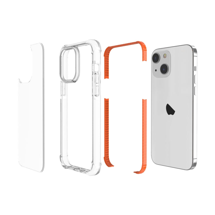 For iPhone 15 Plus Four-corner Shockproof TPU + Acrylic Phone Case(Orange)